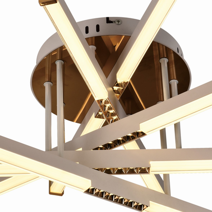 LED csillár távirányítóval LT182/5WH, 69W, 5 elem, hideg/meleg/semleges fény, szabályozható, fehér