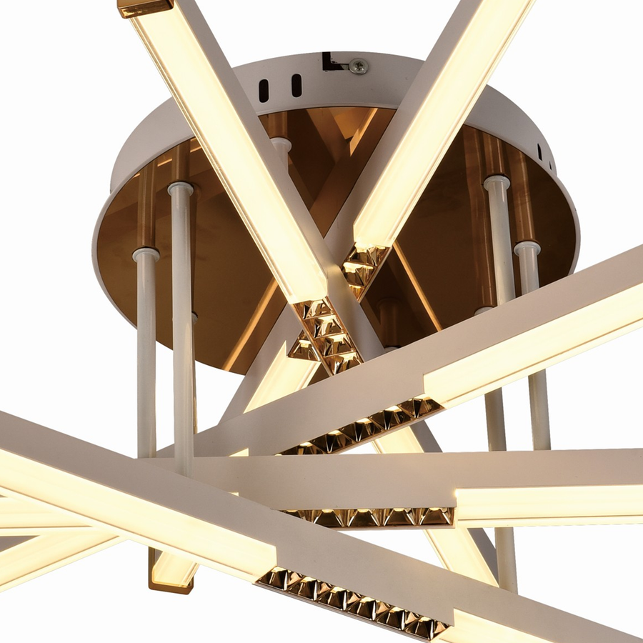 LED csillár távirányítóval LT182/5WH, 69W, 5 elem, hideg/meleg/semleges fény, szabályozható, fehér