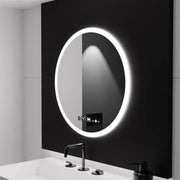 Kerek LED -tükör, 70 cm, Elysee MotionGlow Marcello, leolvasztási rendszer, óra és hőmérő, dimálható
