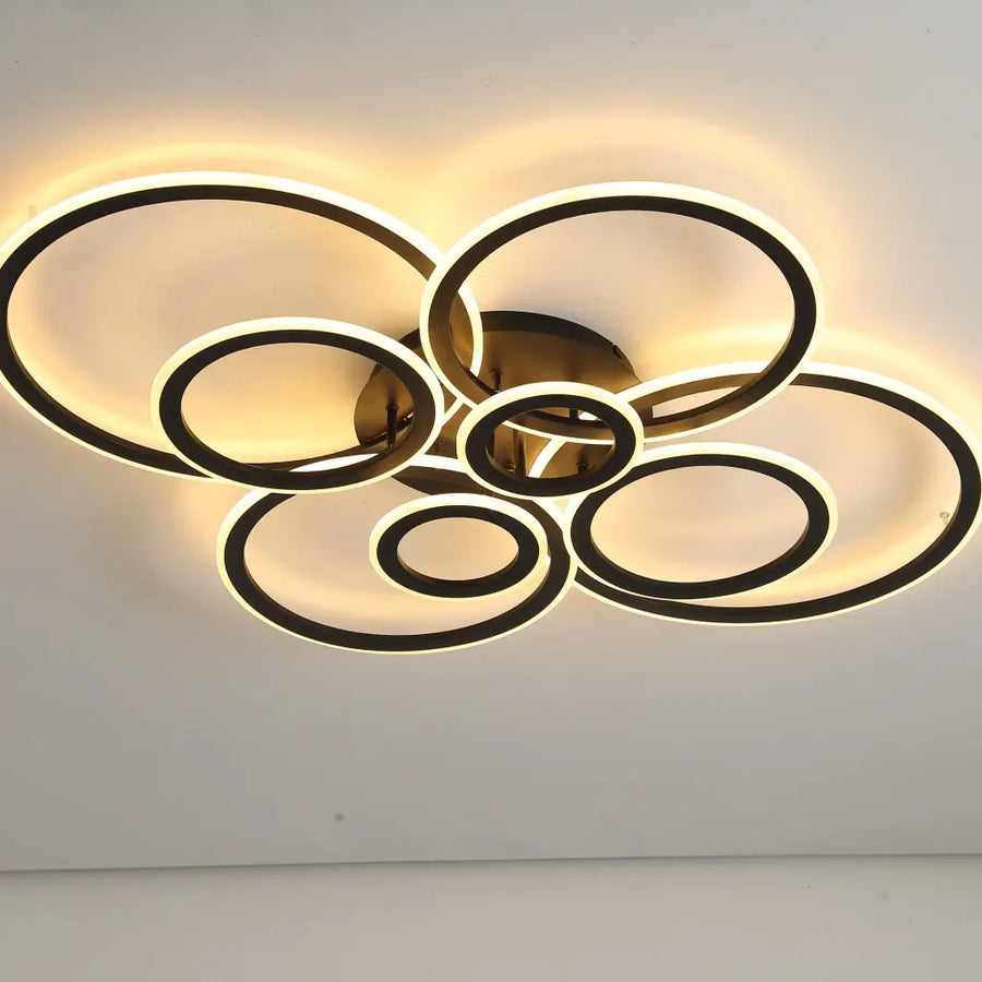 LED -csillár Betty 130W távirányítóval, 8 kör, hideg/forró/semleges fény, instabil, fekete