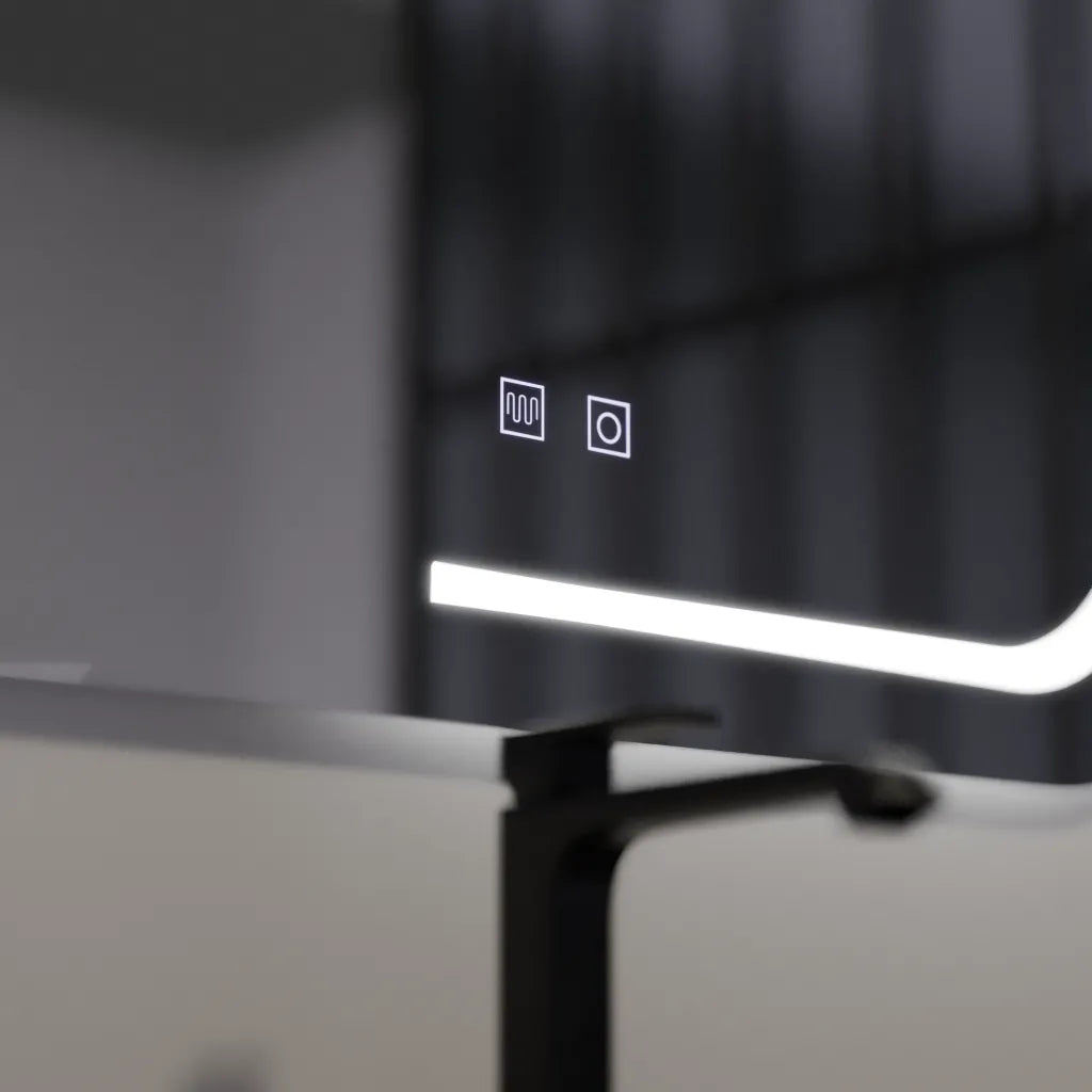 Téglalap alakú LED -tükör, 80x60 cm, retrica érintés, letiltó rendszer