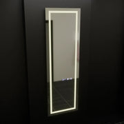Téglalap alakú LED -tükör, 45x140cm, Giulia érzékelő radar Marcello, leolvasztási rendszer, óra és hőmérő, dimálható, öltözködés couture