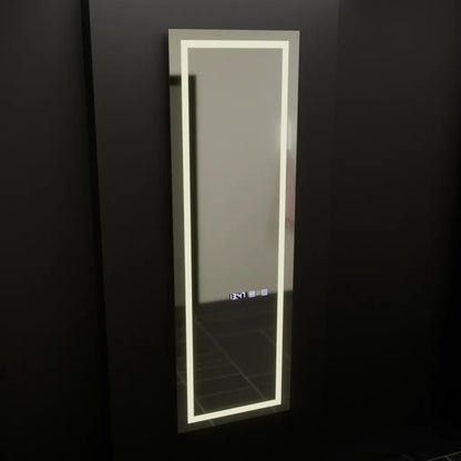 Téglalap alakú LED -tükör, 45x140cm, Giulia érzékelő radar Marcello, leolvasztási rendszer, óra és hőmérő, dimálható, öltözködés couture
