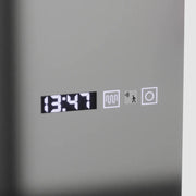 Téglalap alakú LED -tükör, 45x140 cm, Elena érzékelő radar Marcello, Desbriation System, óra és hőmérő, Dimable, öltözködés couture