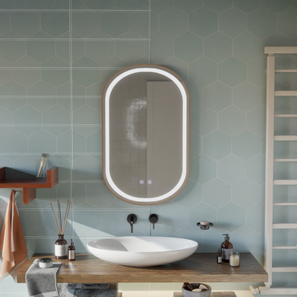 LED Touch Mirror Import betegségrendszer 50x80 cm rózsa arany keret