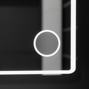 Mirror LED téglalap alakú 120x80 aura riflesso puro mozgásglow marcello, leolvasztási rendszer, hőmérő és óra, dimálható