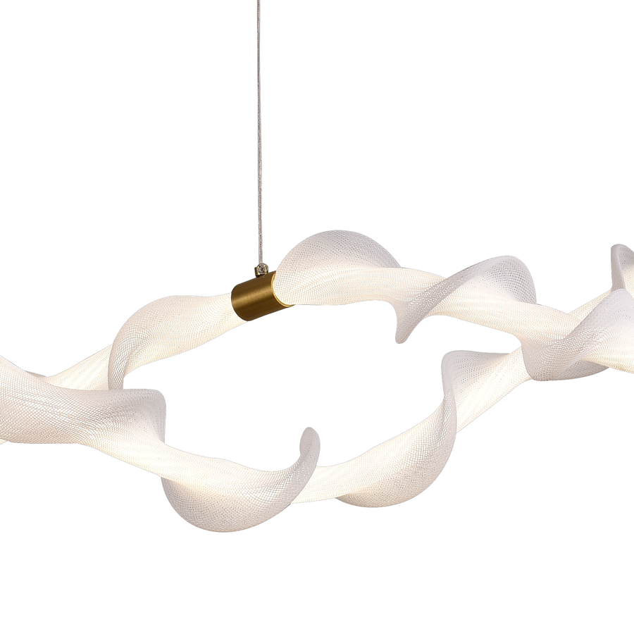 Függesztett akril LED csillár LT762/2GD, 36W, meleg/semleges/hideg fény 3000/4000/6000K, aranyfehér, állítható magasságú