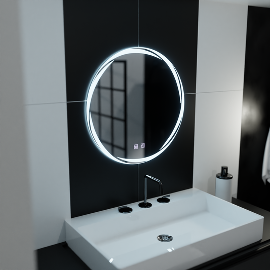 60 cm -es kerek LED -tükör - Spirallus érintő rendszer ismeretlen letiltás