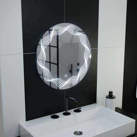 Tükör kerek LED 60 cm -es flusso érintéses dimálható behatolási rendszer