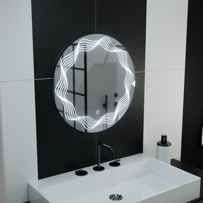 Tükör kerek LED 60 cm -es flusso érintéses dimálható behatolási rendszer