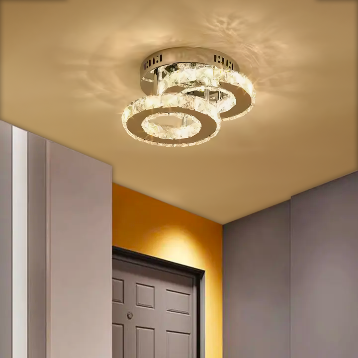 LED LED LED ROKALO RONDRA kristályokkal, 2 fényforrás, 26W, fényes króm