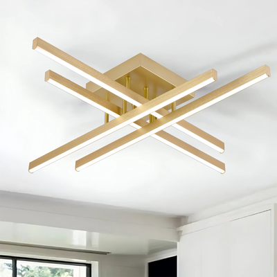 LED csillár távirányítóval LINEX, 54W, fény 3000K/4000K/6000K, szabályozható, arany