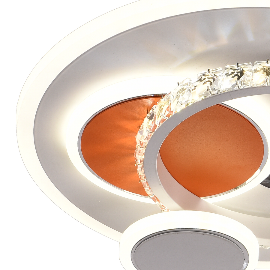 Heliox Crystal LED csillár, 45W, 4 kör, hideg/forró/semleges fény, fehér