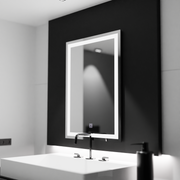 Téglalap alakú LED -tükör, 60x80 cm, keret alapvető érintés