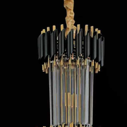 Kristály csillár CC900/600X1800, 26xE14, átmérő 60 cm, magasság 1800 cm, fényes arany és fekete, állítható magasság, elegáns kivitel