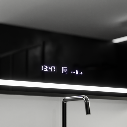 Tükör LED téglalap alakú 120x80cm raggio mozgás ragyogó marcello leolvasztó rendszer hőmérője és dimálható óra
