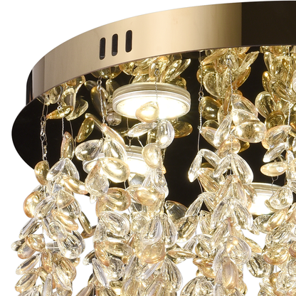 Crystal LED csillár LLC213/400GD kerek, 22W, hideg/meleg/semleges fény, kristály, arany