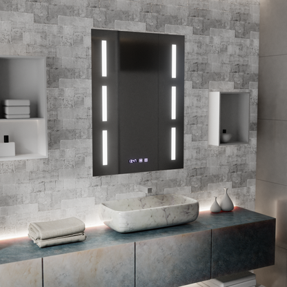 Mirror LED Touch Erich S86/60X80 páramentesítő rendszer, óra és hőmérséklet 60x80 cm