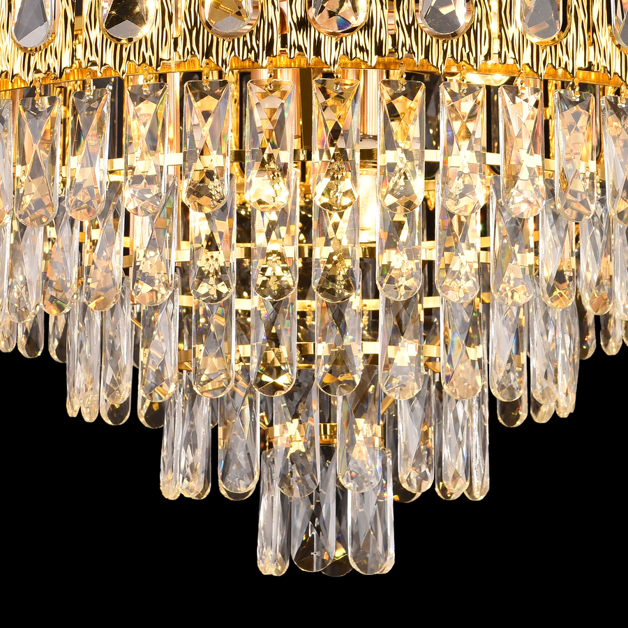 Belvedere Magno 8xe14 kristálycsillár, 60 cm átmérőjű, fényes arany, állítható magasság