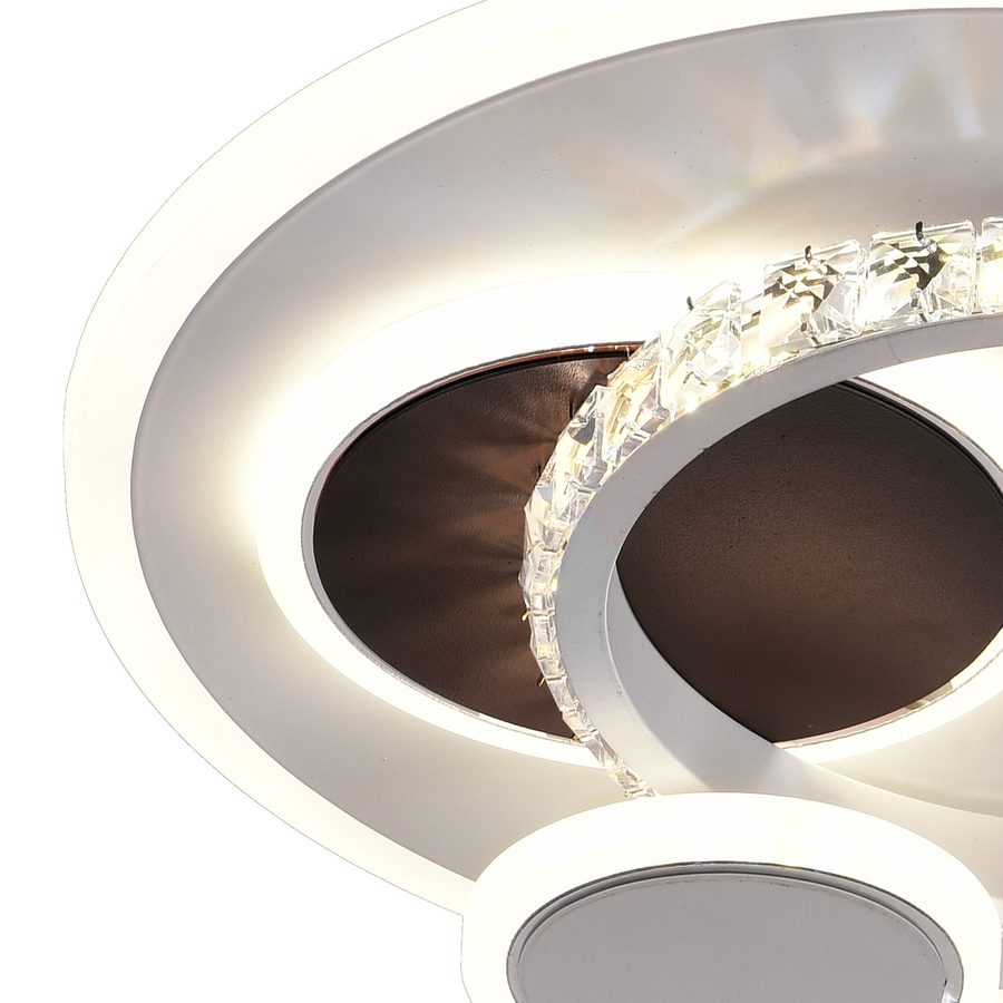 Heliox Crystal LED csillár, 43W, 4 kör, hideg/forró/semleges fény, fehér