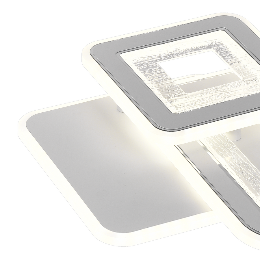 LED LED négyzet 34W, 3 négyzet, hideg/forró/semleges fény, fehér