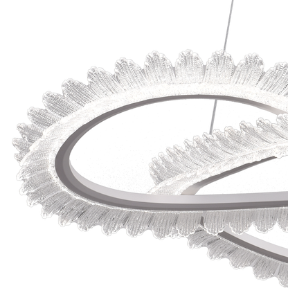 LULUS LED PRISM LUMINIS, CRYSTAL ÉS MÉG, 210W, 4 CIRCLES, DIMILE, állítható magasság, hideg/forró/semleges fény, fényűző világítás
