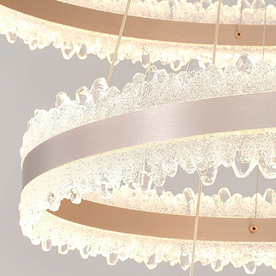LED -csillár, amelyet távirányítóval felfüggesztettek Fosco 126W, hideg/forró/semleges fény, instabil, állítható magasság, arany