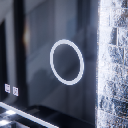 LED tükör E30S/65X45, érintés és páramentesítő funkció, kozmetikai fény, 65x45 cm, hideg fény 6000K