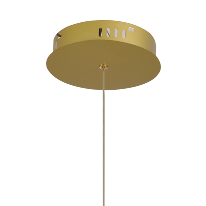 LED csillár távirányítóval LT176/5GD, 69W, 5 elem, hideg/meleg/semleges fény 3000K/4000K/6000K, szabályozható, arany, állítható magasságú, fém és akril