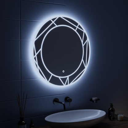 LED Touch Astrix 70x70 cm -es tükör