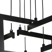 Lustra LED cu telecomanda ,Suspendata 98W, 4 Elemente, lumina Rece/Calda/Neutra, Dimabila, Inaltime Reglabila, Negru