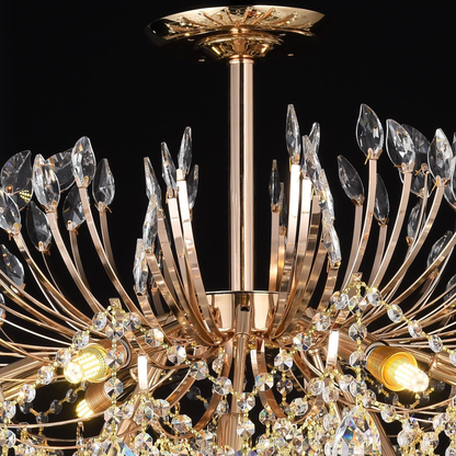 Crystal Chandelier fiamma, 6x E14, 45 cm átmérőjű, arany