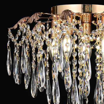 Crystal Chandelier fiamma, 6x E14, 45 cm átmérőjű, arany