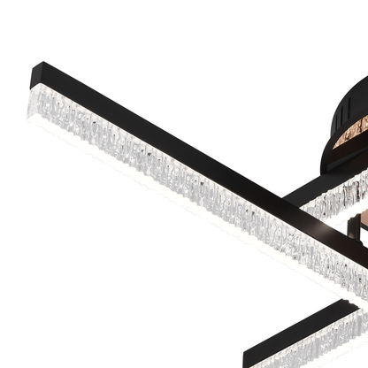 LED csillár távirányítóval LT179/4BK, 35W, 4 elem, hideg/meleg/semleges fény, szabályozható, fekete