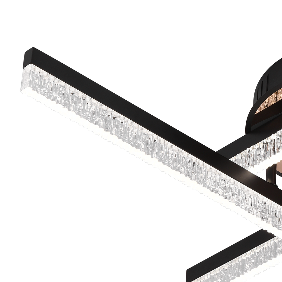 LED csillár távirányítóval LT179/4BK, 35W, 4 elem, hideg/meleg/semleges fény, szabályozható, fekete