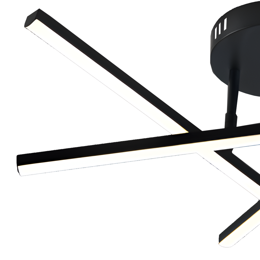 LED -csillár 40W távirányítóval, 3 elem, lineáris, hideg/forró/semleges fény, instabil, fekete
