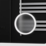 Téglalap alakú LED -tükör, 120x80 cm, Souverain MotionGlow Marcello, leolvasztási rendszer, óra és hőmérő, kozmetikai lupa, dimablable