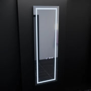 Téglalap alakú LED -tükör, 45x140cm, Giulia érzékelő radar Marcello, leolvasztási rendszer, óra és hőmérő, dimálható, öltözködés couture