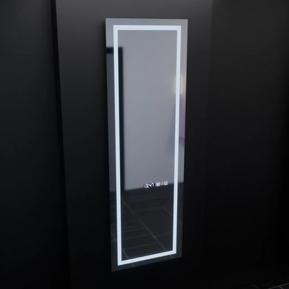 Téglalap alakú LED -tükör, 45x140cm, Giulia érzékelő radar Marcello, leolvasztási rendszer, óra és hőmérő, dimálható, öltözködés couture