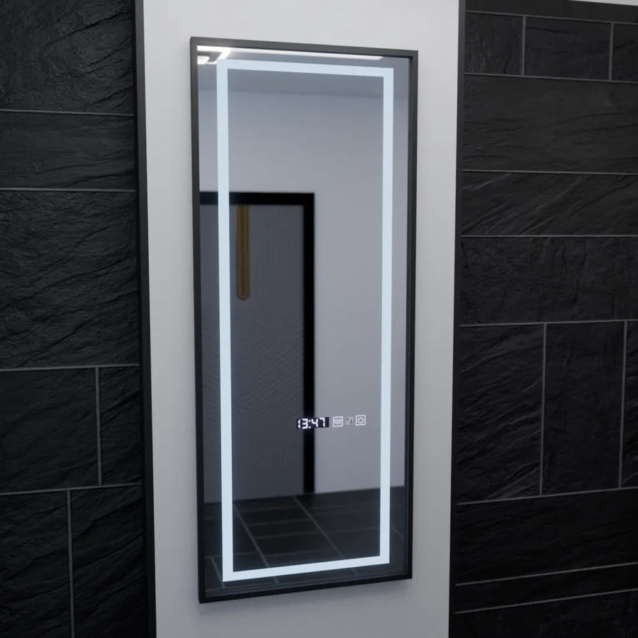 Mirror LED téglalap, 60x150cm, Bianca érzékelő radar Marcello, szünetrendszer, óra és hőmérő, dimálható, öltözködés couture