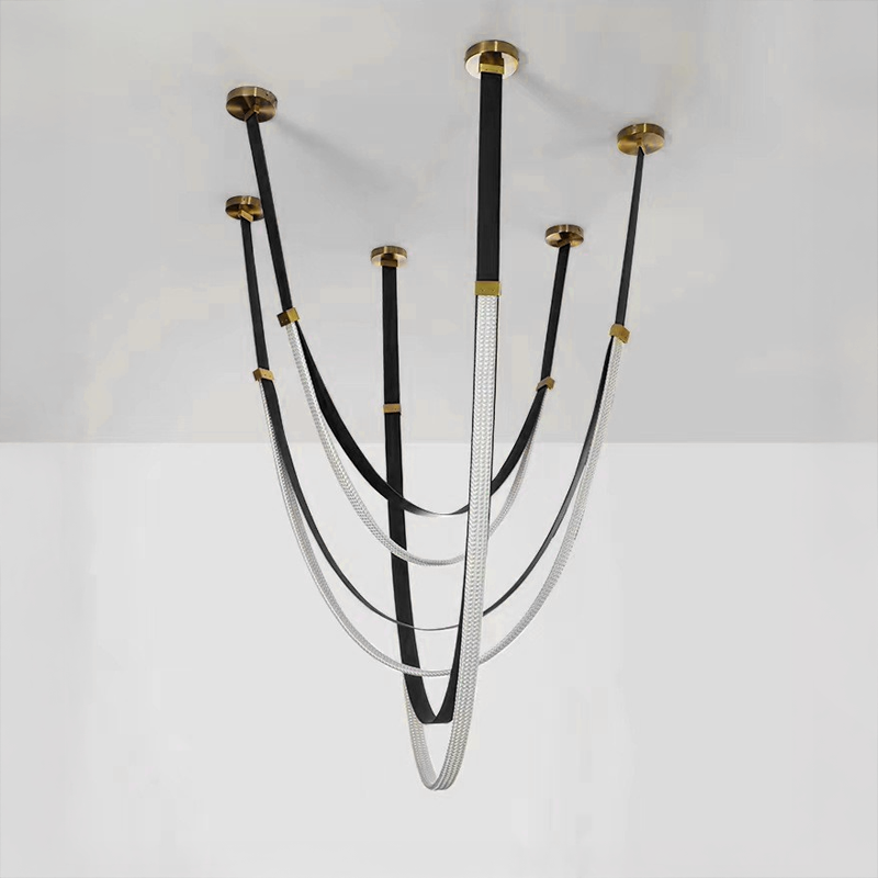 Modern csillár, LED, Largo terület, 43W, meleg, fekete fény