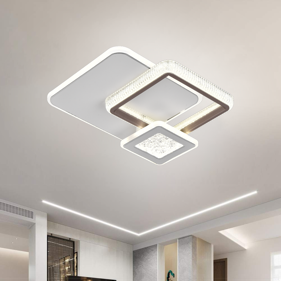 LED LED nyxora 36W, 3 négyzet, hideg/forró/semleges fény, fekete