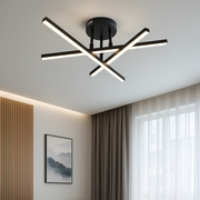 LED -csillár 40W távirányítóval, 3 elem, lineáris, hideg/forró/semleges fény, instabil, fekete