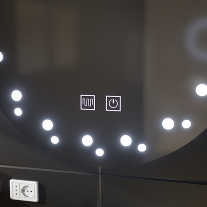 Touch Ivory LED tükör, páramentesítő rendszer, átmérő 60cm, hideg fény 6000K