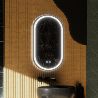 Ovális LED -tükör, 50x100cm, Velara Touch, Szabadságrendszer, Dimable