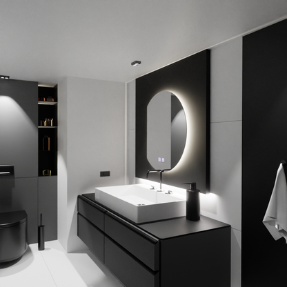 54x60 Semiluna LED -tükör, érintse meg az Arcana -t, leolvasztási rendszer, dimablable