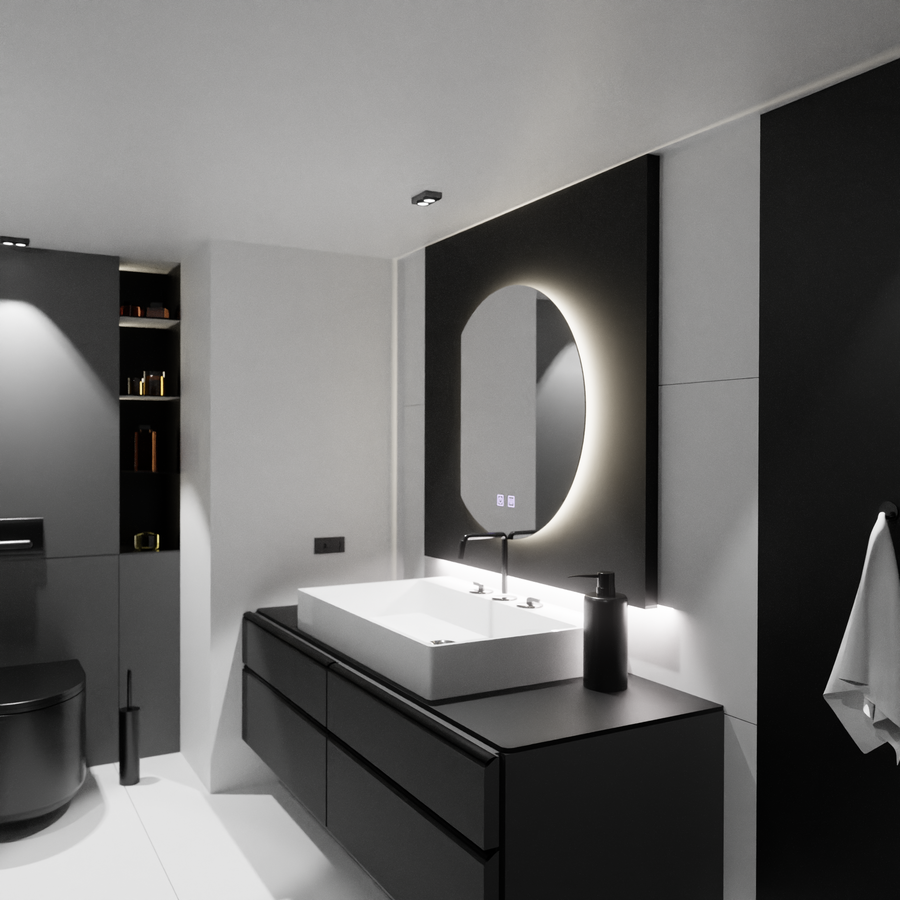 54x60 Semiluna LED -tükör, érintse meg az Arcana -t, leolvasztási rendszer, dimablable