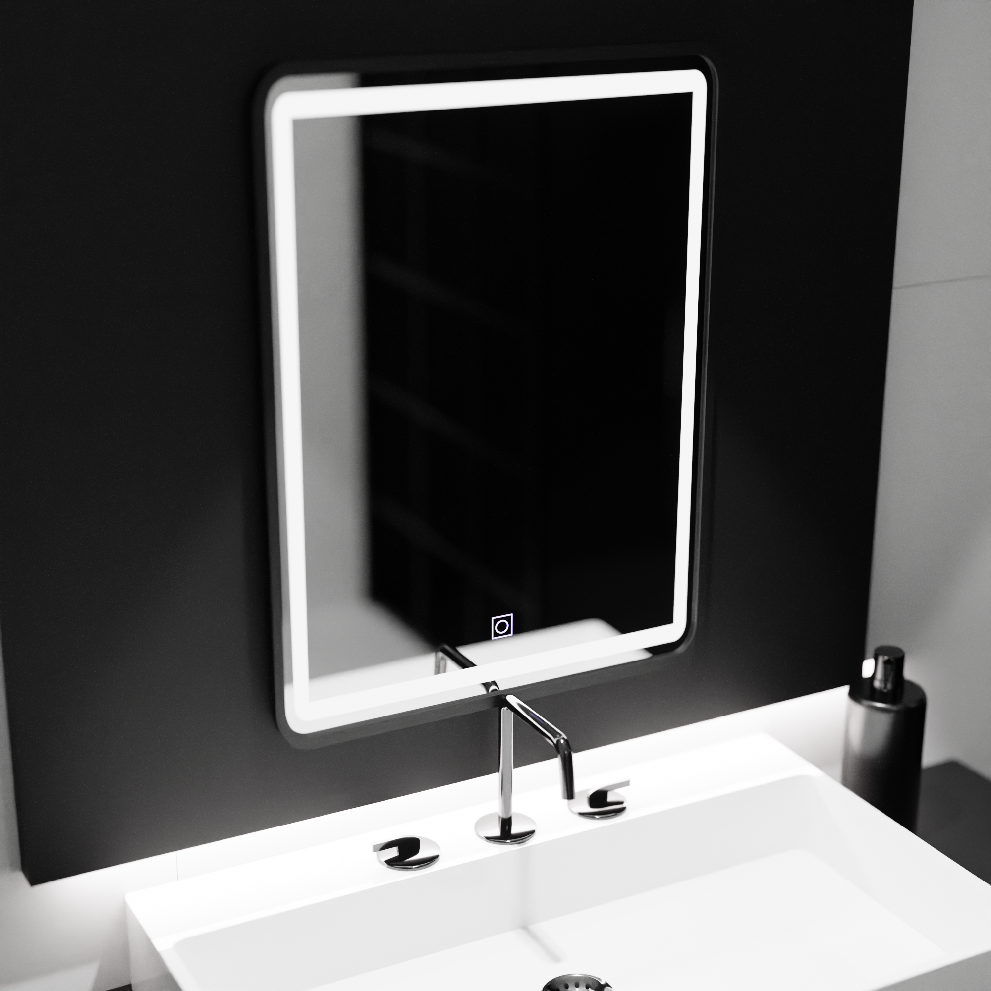 Tükör LED téglalap alakú 60x80cm OMBE BASIC Touch