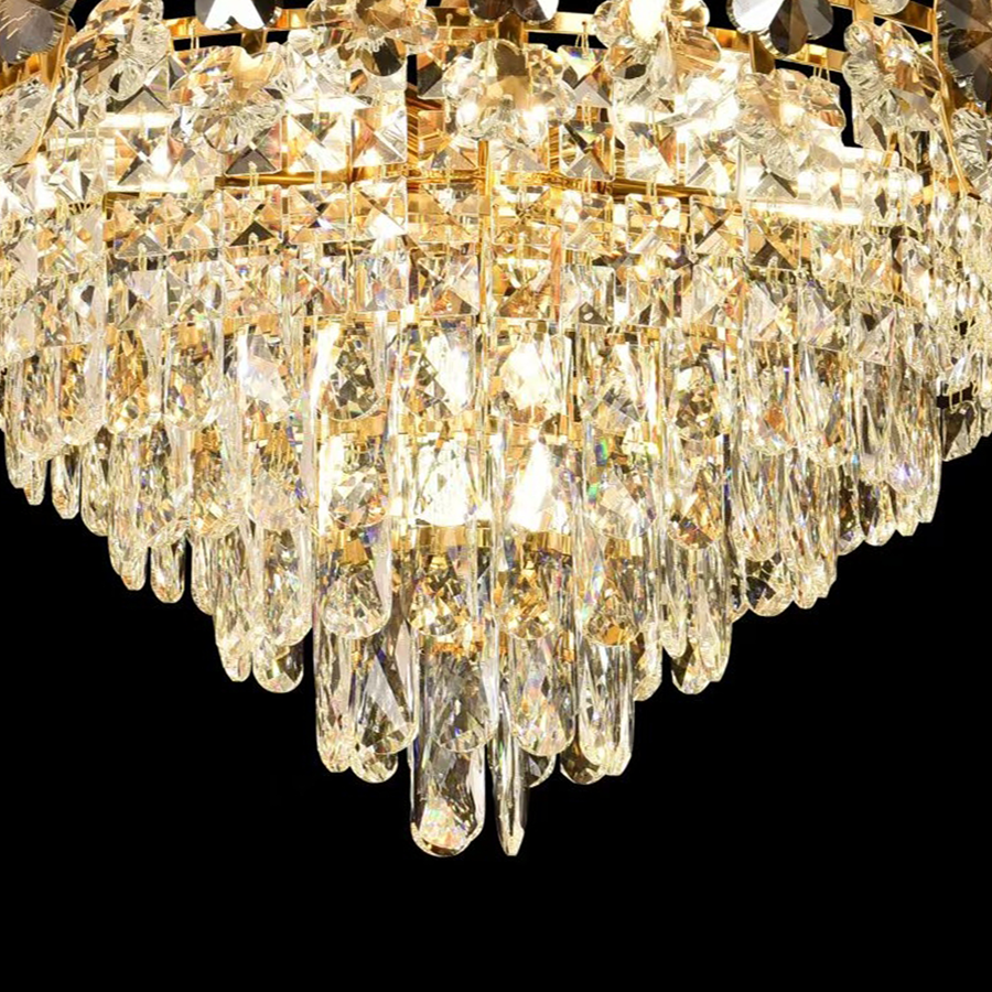 Csillár kristály windsor Eleganza 8x E14, 49 cm átmérőjű, fényes arany, állítható magasság
