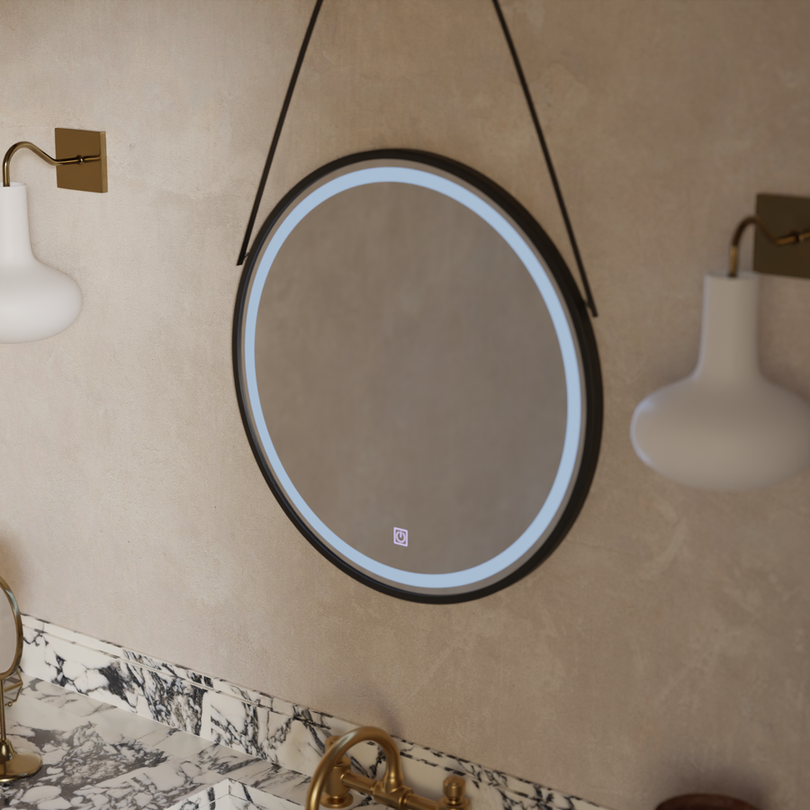 Kerek LED -tükör, 60 cm, alapvető érintés